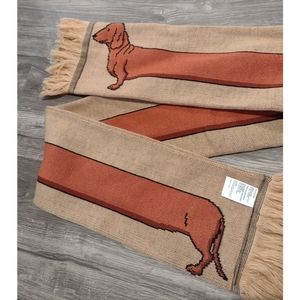 Soft Fringed Dachshund Dog Scarf Brown Winter Warm Weiner Dog